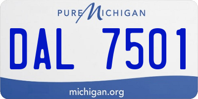 MI license plate DAL7501