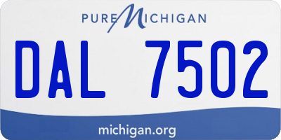 MI license plate DAL7502