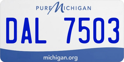 MI license plate DAL7503