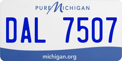 MI license plate DAL7507