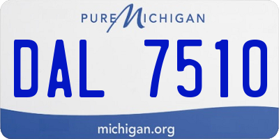 MI license plate DAL7510