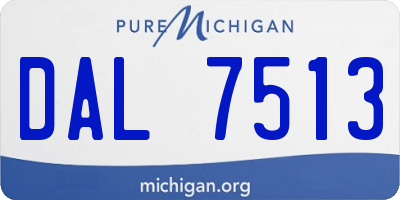 MI license plate DAL7513