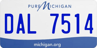 MI license plate DAL7514