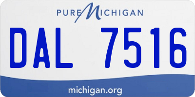MI license plate DAL7516