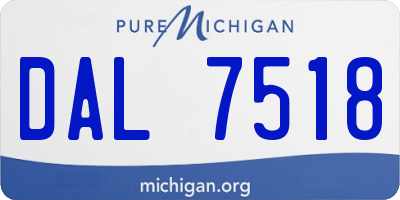 MI license plate DAL7518