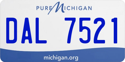 MI license plate DAL7521