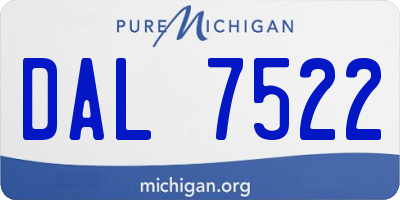 MI license plate DAL7522