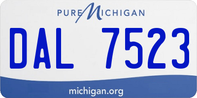 MI license plate DAL7523