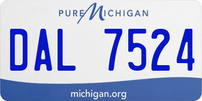 MI license plate DAL7524