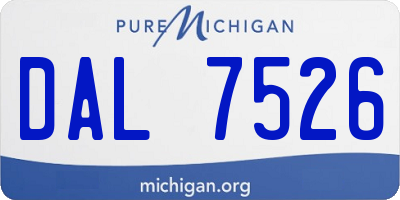 MI license plate DAL7526