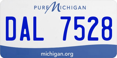 MI license plate DAL7528