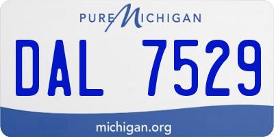 MI license plate DAL7529