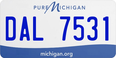 MI license plate DAL7531