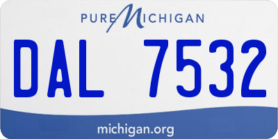 MI license plate DAL7532