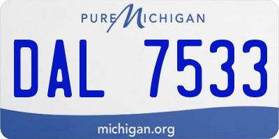 MI license plate DAL7533