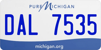 MI license plate DAL7535