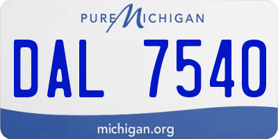 MI license plate DAL7540