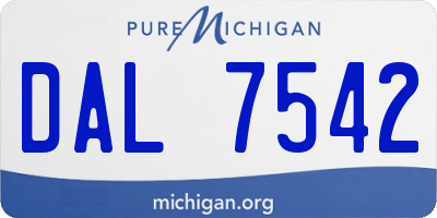 MI license plate DAL7542