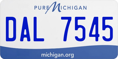 MI license plate DAL7545