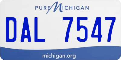 MI license plate DAL7547