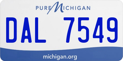 MI license plate DAL7549
