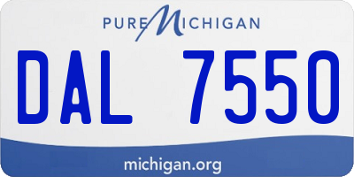 MI license plate DAL7550