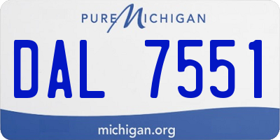 MI license plate DAL7551