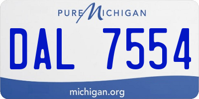 MI license plate DAL7554