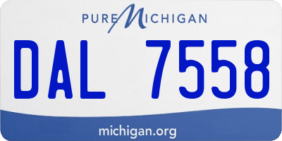 MI license plate DAL7558