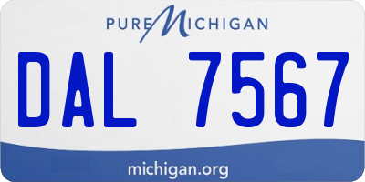 MI license plate DAL7567