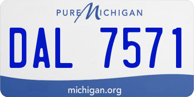 MI license plate DAL7571