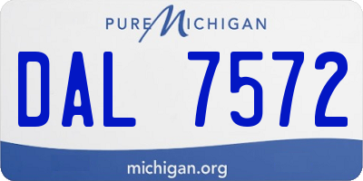 MI license plate DAL7572