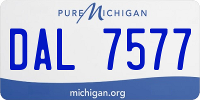 MI license plate DAL7577