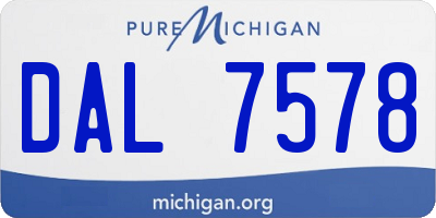 MI license plate DAL7578