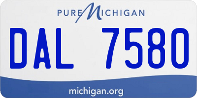 MI license plate DAL7580