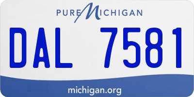 MI license plate DAL7581