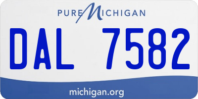 MI license plate DAL7582