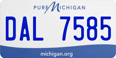 MI license plate DAL7585