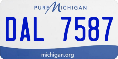 MI license plate DAL7587