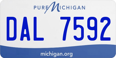 MI license plate DAL7592