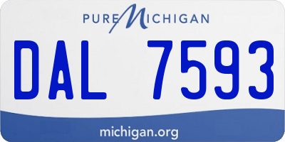 MI license plate DAL7593