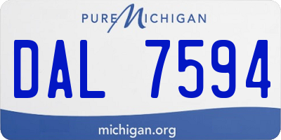 MI license plate DAL7594