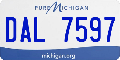 MI license plate DAL7597