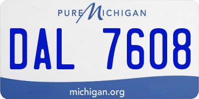MI license plate DAL7608