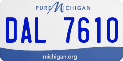 MI license plate DAL7610