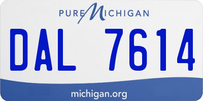 MI license plate DAL7614