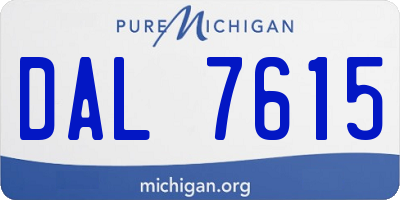 MI license plate DAL7615