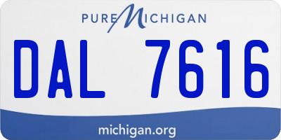 MI license plate DAL7616