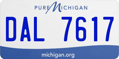 MI license plate DAL7617