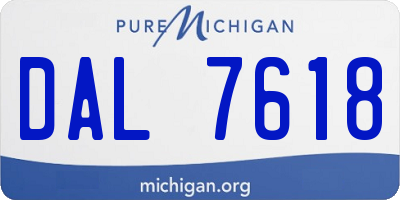 MI license plate DAL7618